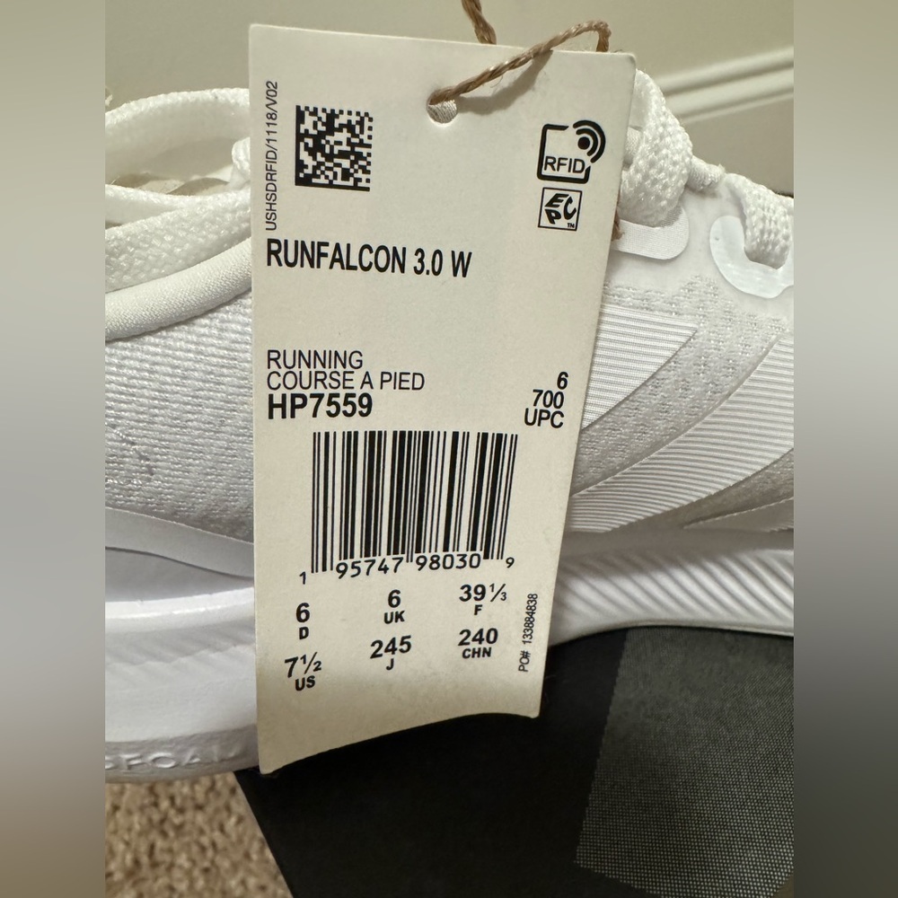 ADIDAS RUNFALCON 3.0 WOMEN'S 7.5 SHOES - Picture 2 of 7